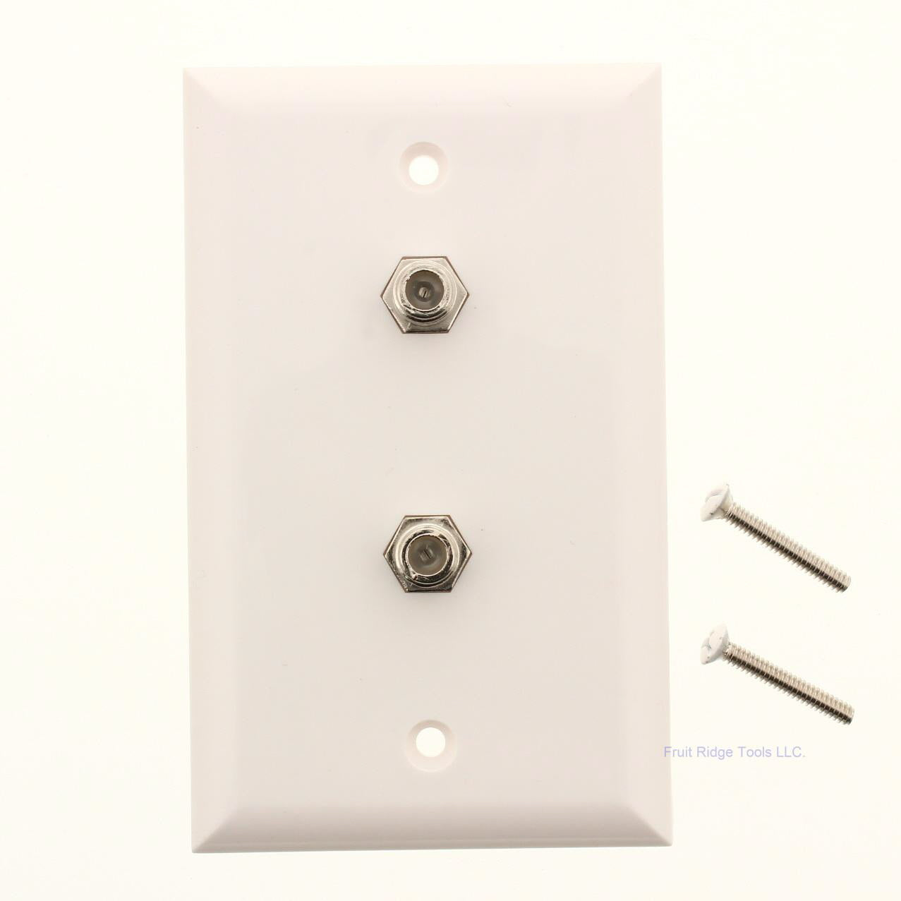 Philmore TV45V White Video Wallplate Dual F-Connectors with Hardware