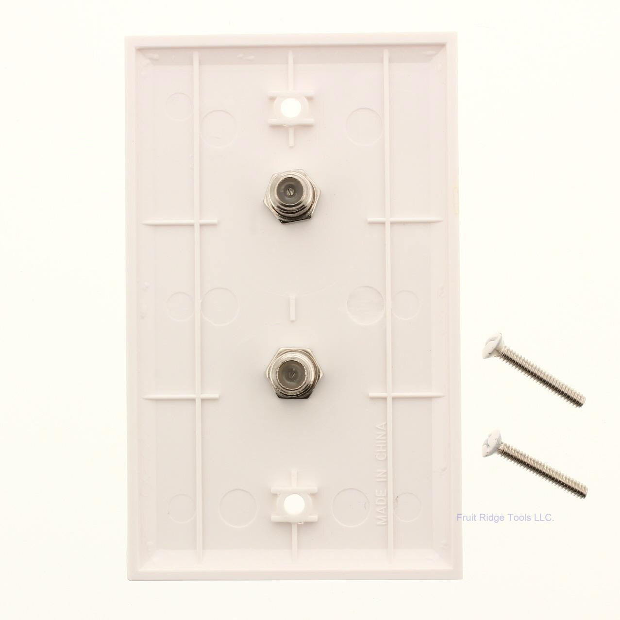 Philmore TV45V White Video Wallplate Dual F-Connectors with Hardware