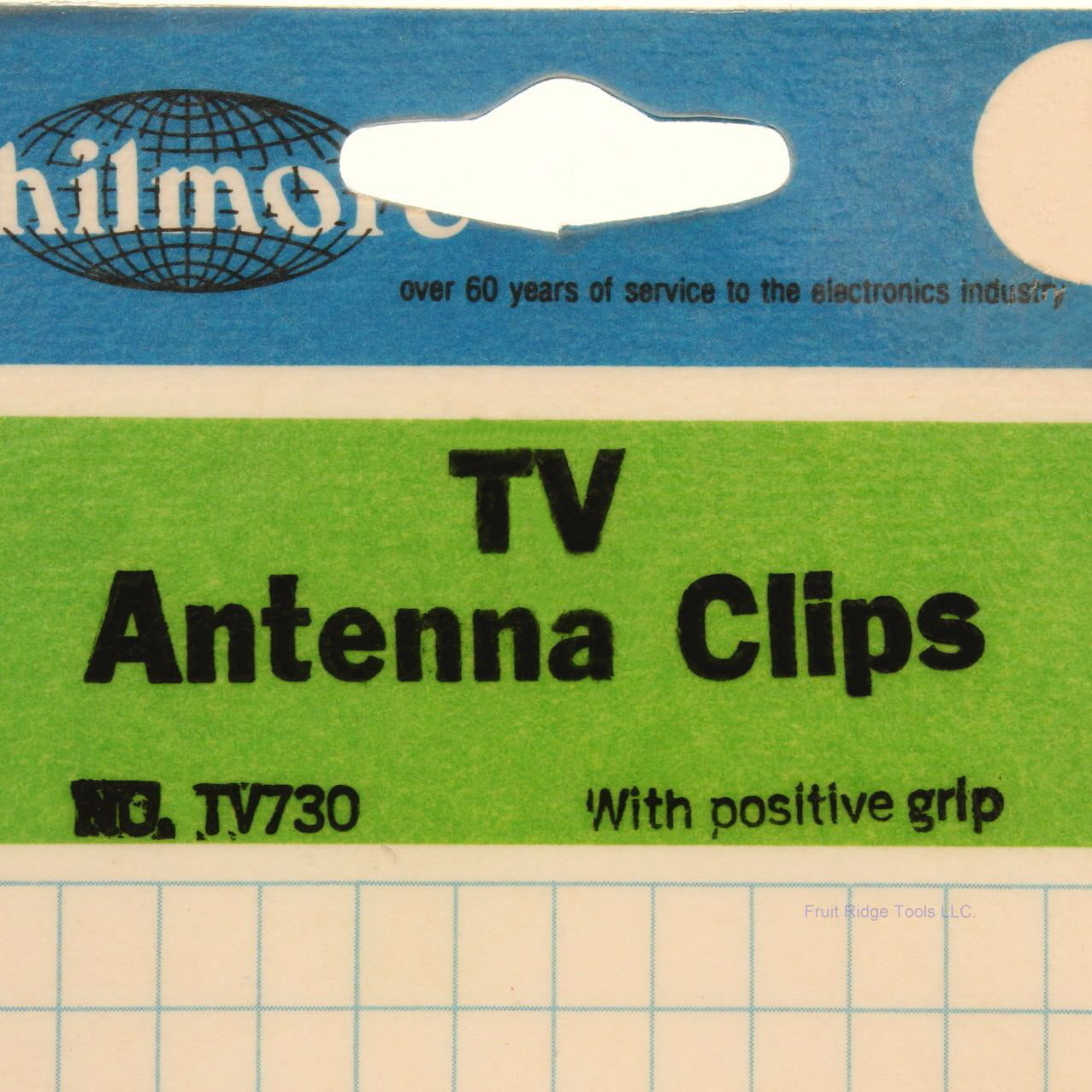 Pair of Philmore Blue Yellow TV Antenna Clips W/ Positive Grip TV730