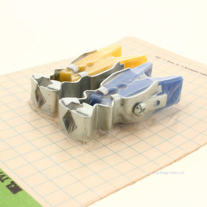 Pair of Philmore Blue Yellow TV Antenna Clips W/ Positive Grip TV730