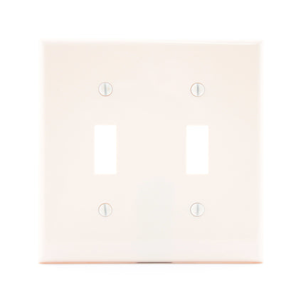 Preferred Industries H1002-ALM Almond 2-Gang Toggle Switch Nylon Wallplate Cover