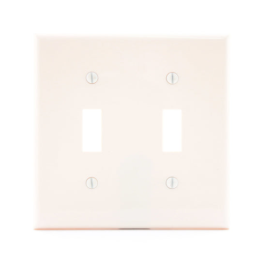 Preferred Industries H1002-ALM Almond 2-Gang Toggle Switch Nylon Wallplate Cover