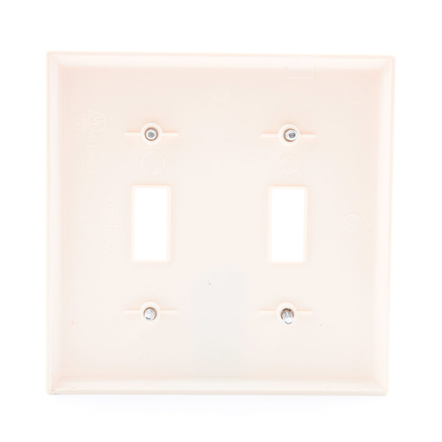 Preferred Industries H1002-ALM Almond 2-Gang Toggle Switch Nylon Wallplate 10pcs