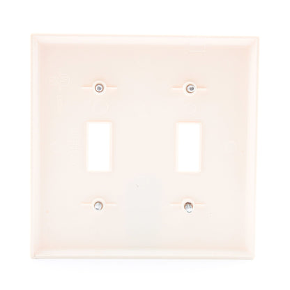 Preferred Industries H1002-ALM Almond 2-Gang Toggle Switch Nylon Wallplate Cover