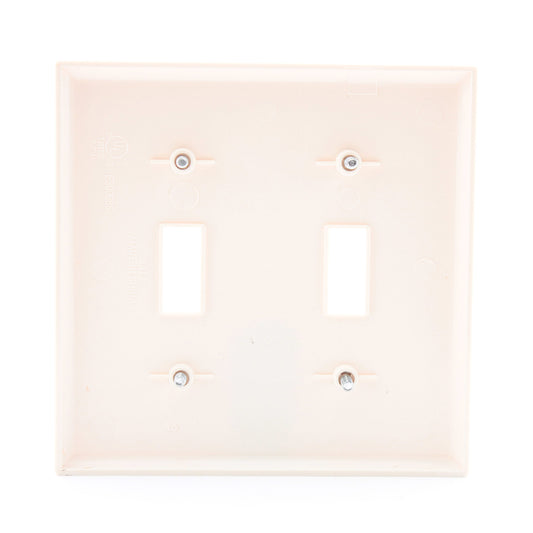 Preferred Industries H1002-ALM Almond 2-Gang Toggle Switch Nylon Wallplate Cover