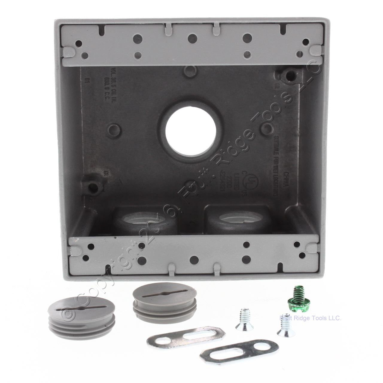 Preferred Industries 613183 Aluminum 2-Gang Deep Weatherproof Box 36.5 Cu In.