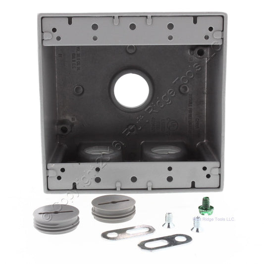 Preferred Industries 613183 Aluminum 2-Gang Deep Weatherproof Box 36.5 Cu In.