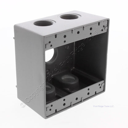 Preferred Industries 613183 Aluminum 2-Gang Deep Weatherproof Box 36.5 Cu In.