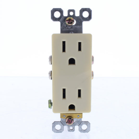 Preferred Industries WH4000-I 15A Ivory Decorator Receptacle Outlet 5-15R 125V