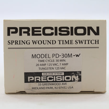Precision PD-30M-W White Spring Wound 30-Minute Timer Switch 20 AMP 125 Vac