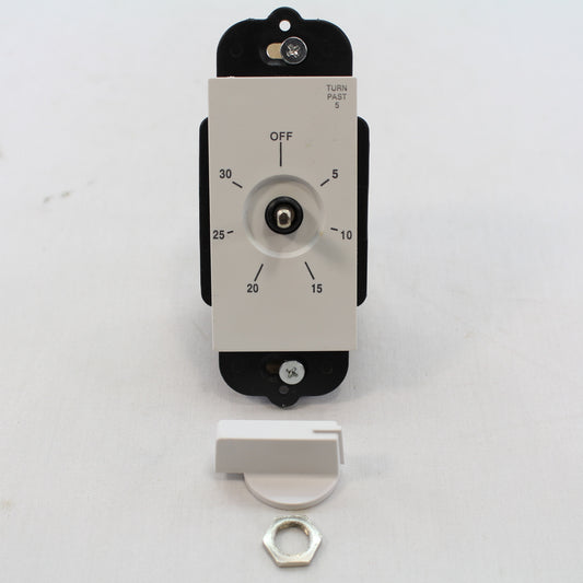 Precision PD-30M-W White Spring Wound 30-Minute Timer Switch 20 AMP 125 Vac