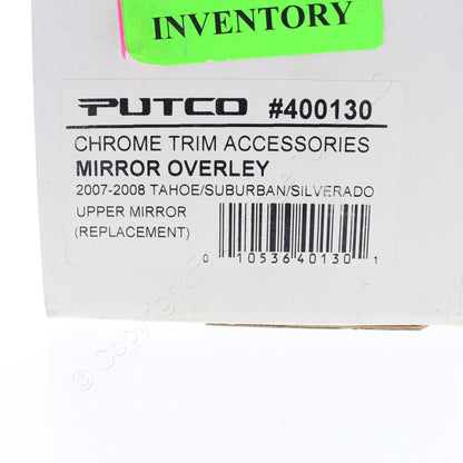 Pair Putco 400130 Chrome Upper Mirror Overlay for 07-08 Tahoe Suburban Silverado