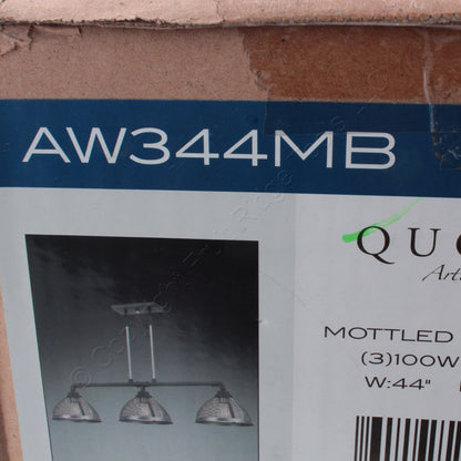 QUIZEL Awning Island ASHAW344MB Light 3LT Mottled Black Linear Chandelier