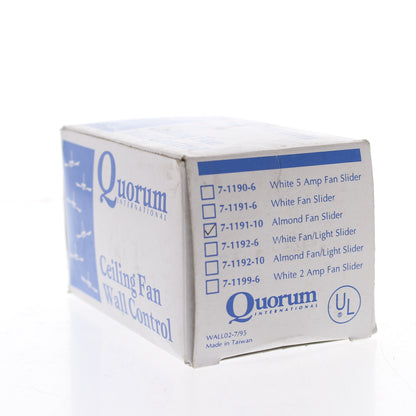 Quorum 7-1191-10 Almond Ceiling Fan Wall Control Slide
