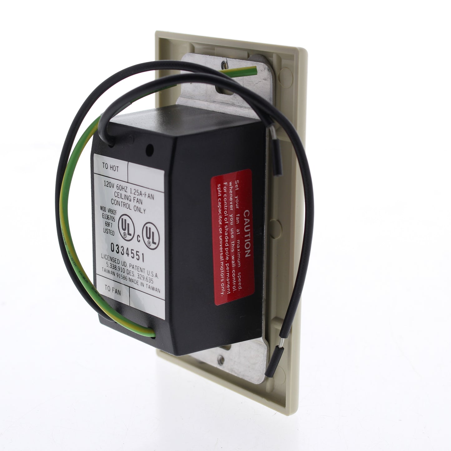 Quorum 7-1191-10 Almond Ceiling Fan Wall Control Slide
