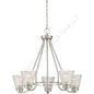 Quoizel Ardmore 5-Light 25" Wide Chandelier w/ Holophane Glass Shades ARD5005BN