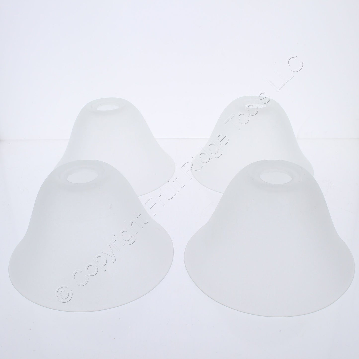 Quorum Glass Housing Only for Light Pendant IT570F. The height is 4", the width of the top is 7", and the width of the bulb opening is about 1"
