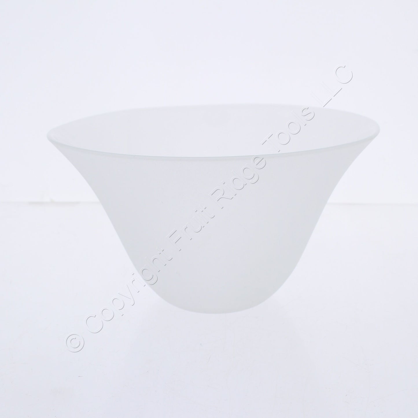 Quorum Glass Housing Only for Light Pendant IT570F. The height is 4", the width of the top is 7", and the width of the bulb opening is about 1"