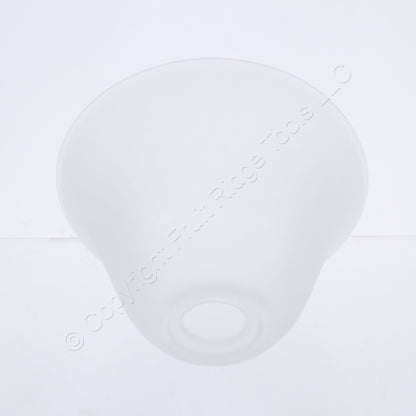 Quorum Glass Housing Only for Light Pendant IT570F. The height is 4", the width of the top is 7", and the width of the bulb opening is about 1"
