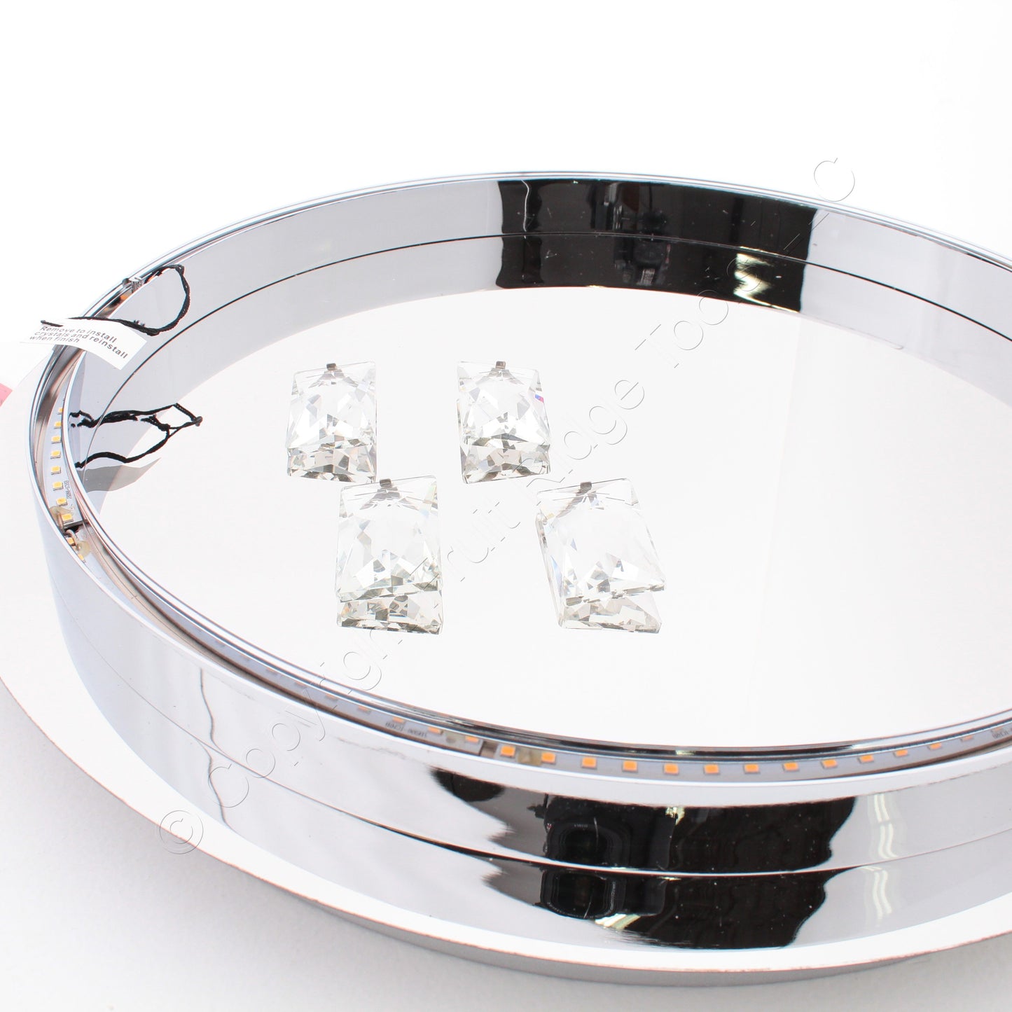 Quoizel Encore Crystal Flush Mount Ceiling Lighting 21W Polished Chrome 5"Hx18"W