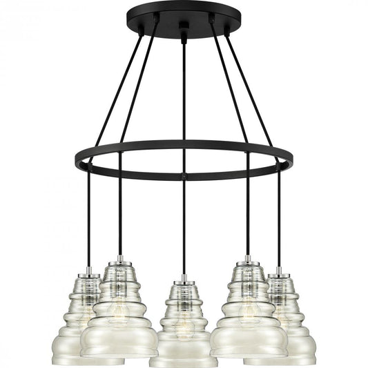 Quoizel 5-Light Earth Black Prophecy Chandelier 100w Medium Base PPY5005EK