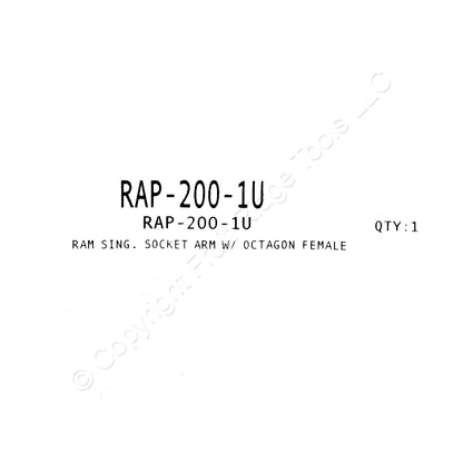 3pc RAM� 1.5" C-Size Ball Mount AMPS Round Button w/ 2.5" Base Single Socket Arm