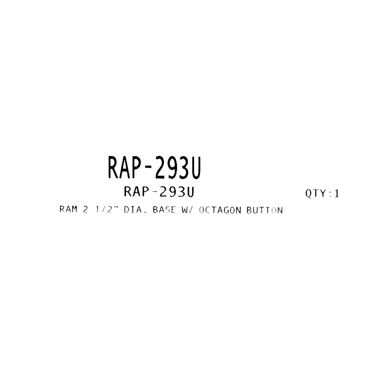RAM Composite Mount 2.5" Pre-Drilled AMPS Round Plate Octagon Button RAP-293U