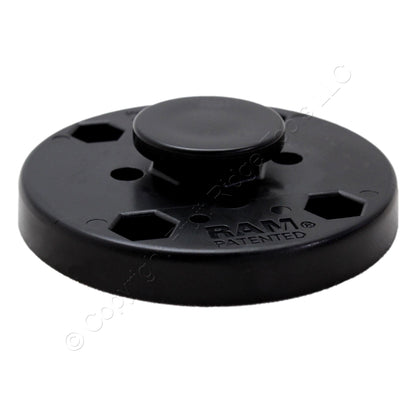 3pc RAM� 1.5" C-Size Ball Mount AMPS Round Button w/ 2.5" Base Single Socket Arm