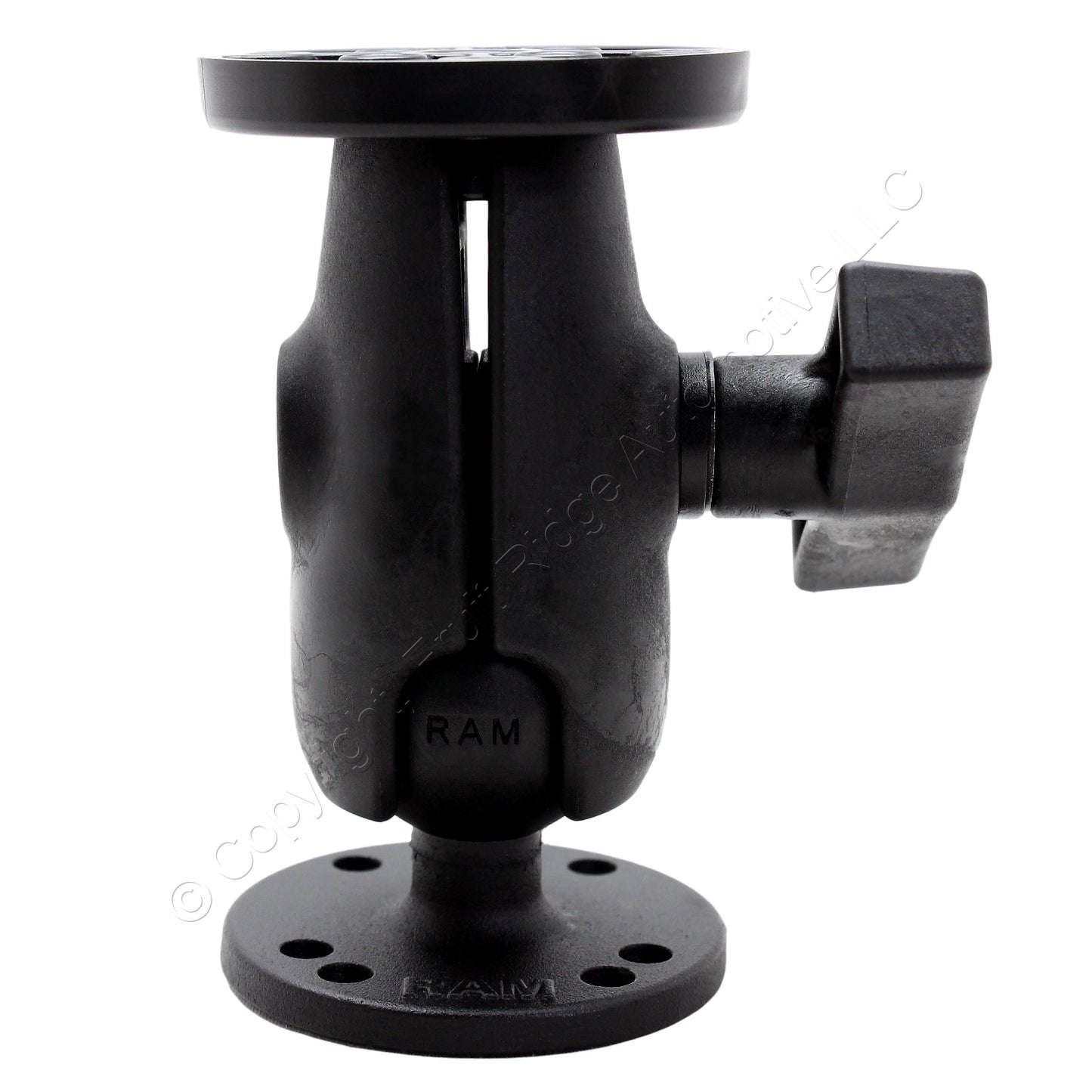 3pc RAM� 1.5" C-Size Ball Mount AMPS Round Button w/ 2.5" Base Single Socket Arm