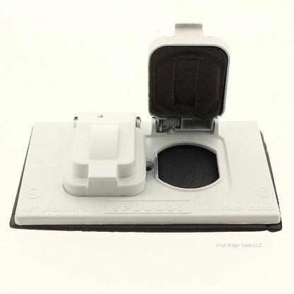 Red Dot S310WHE White Weatherproof Duplex Outlet Cover Horizontal Device Mount