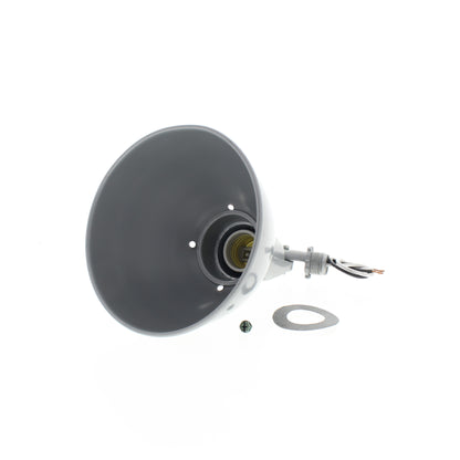 Red Dot WH90 Gray Die Cast Zinc Hooded Lampholder 5-1/2" Diameter 150 Watt Max
