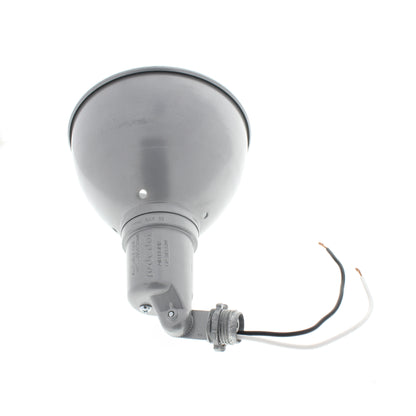 Red Dot WH90 Gray Die Cast Zinc Hooded Lampholder 5-1/2" Diameter 150 Watt Max