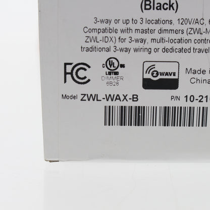 Cooper Aspire RTI RF9542-DBK Black Z-Wave Accessory Control Device 1-Pole/3-Way