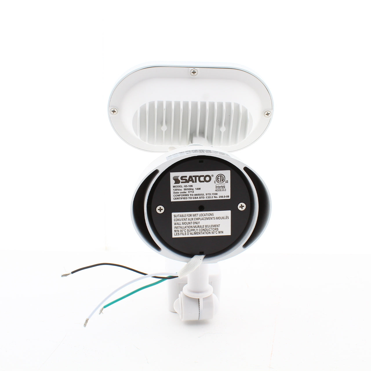 Satco 65-106 LED Single Head Security LT Motion Sensor 4000K White Finish