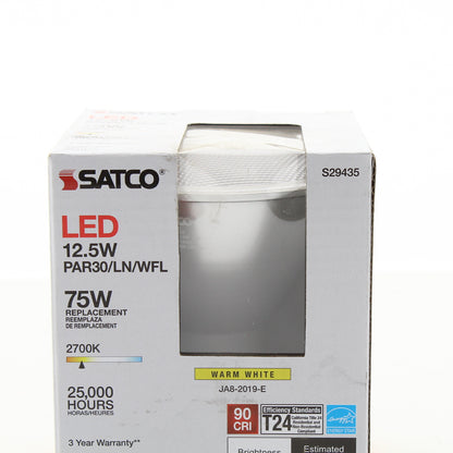 Satco S29435 12.5W PAR30 Long Neck LED Bulb 2700K 60-Deg Beam Medium Base 120V