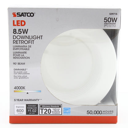 Satco LED 8.5W Downlight Retrofit 50W 4000K S29715