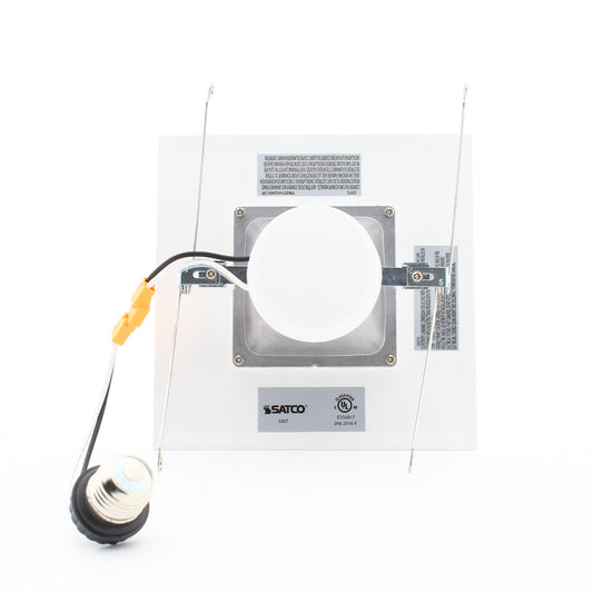 Satco 15W LED Recessed Retrofit 5-6" Downlight White Square Dimmable 1000l 4000K