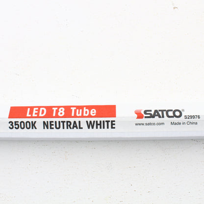24-Pack Satco S29976 LED T8 15W Medium BiPin 3500K 2100 Lumens Ballast DepEndent