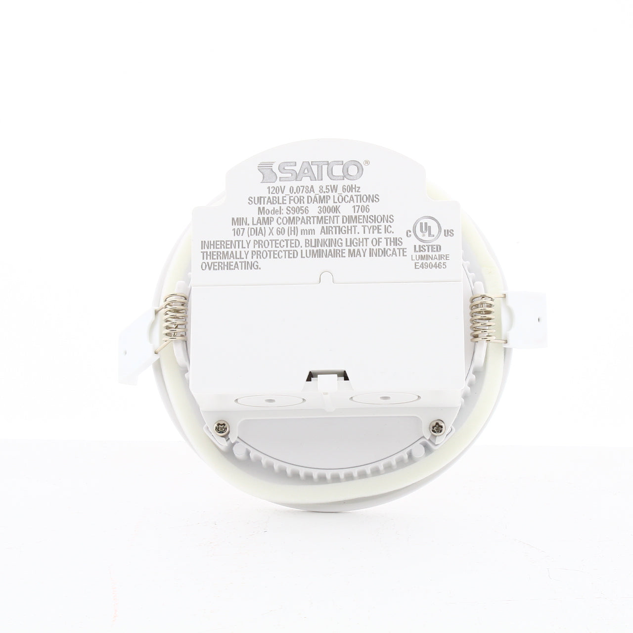 Satco S9056 8.5" Watt Dimmable LED Direct Wire Downlight Edge-lit 3000K 120V