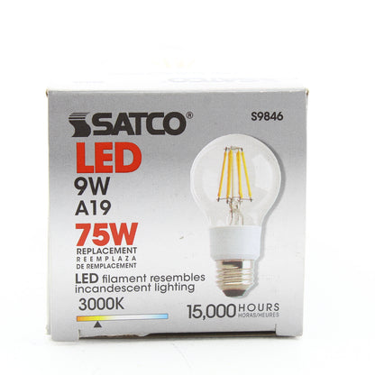 Satco S9846 9 Watt A19 Soft White LED Light Bulb