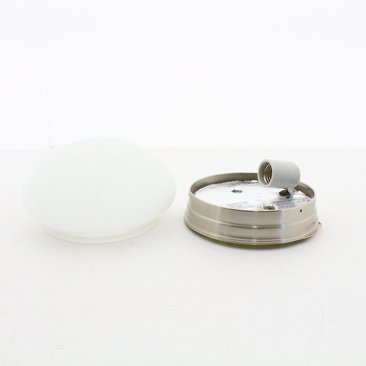 Satco 76-671 8" 1 Light Flush with Alabaster Glass Brushed Nickel Finish