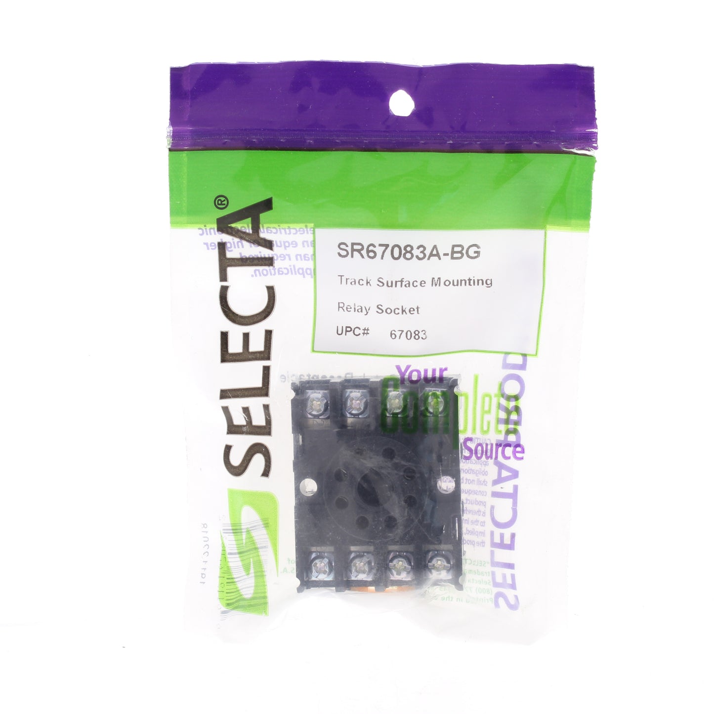 Selecta SR67083A Track Surface Mounting Relay Socket DPDT 8-Pin Octal #67083