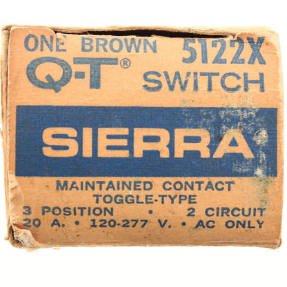 Sierra 5122X Brown Maintained Contact Toggle Switch 120-227 V