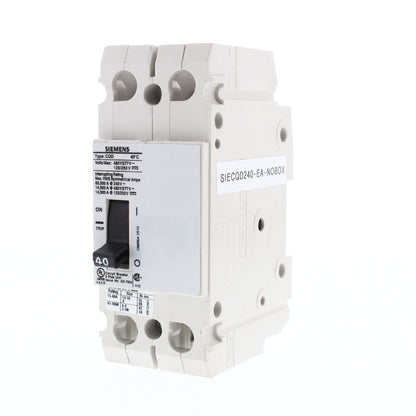 Siemens 40A 2-Pole 480/277V AC 14KAIC Cable In/Cable Out Breaker Bulk CQD240