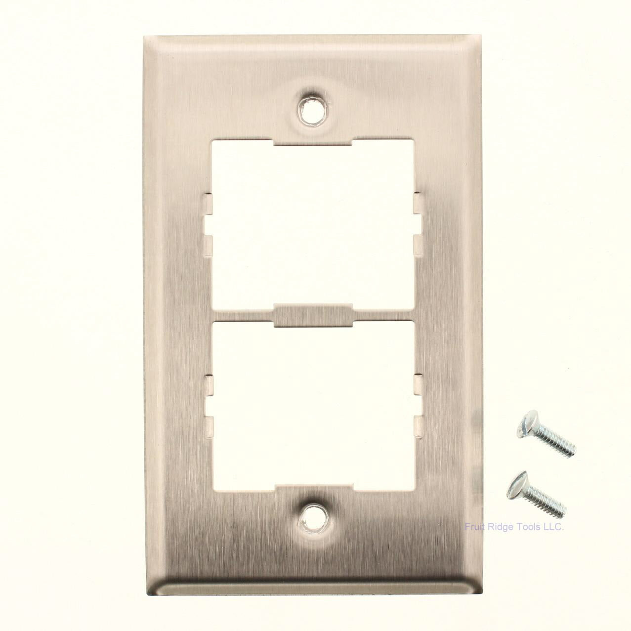 Siemon CT4-FP-SS 1-Gang Stainless Steel CT Faceplate for Two Couplers