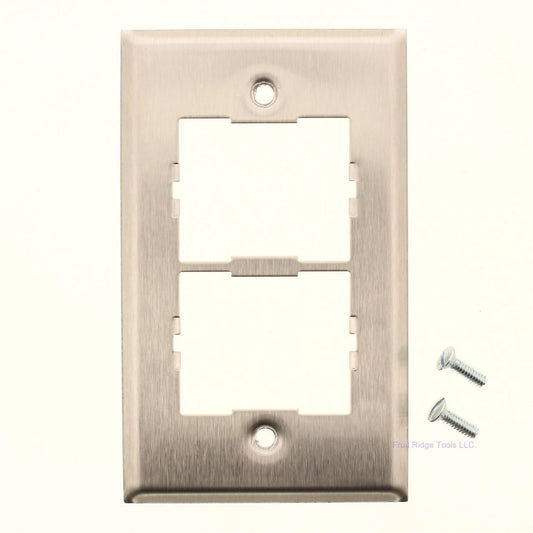 Siemon CT4-FP-SS 1-Gang Stainless Steel CT Faceplate for Two Couplers