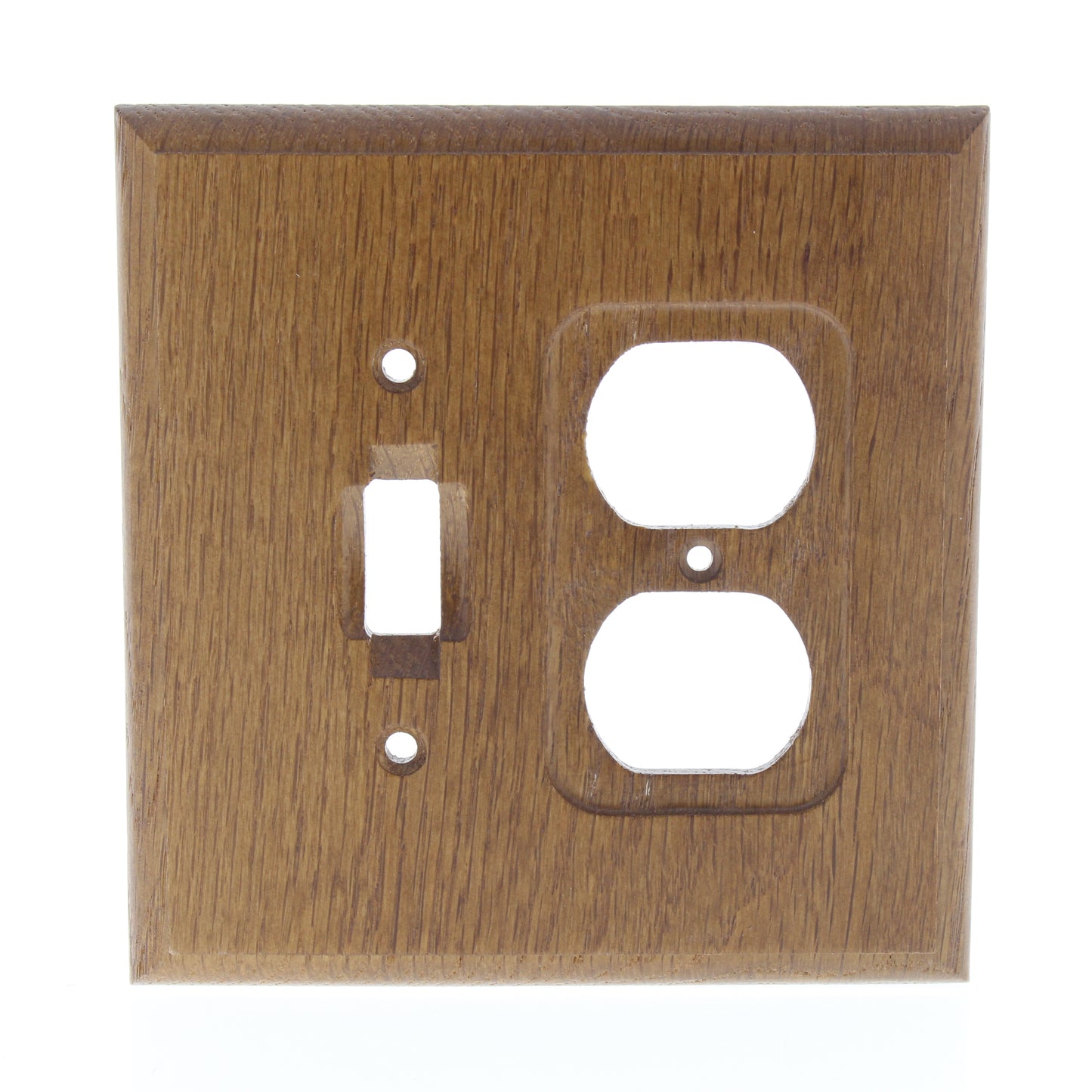 Style 4008TD Brown Wood 2-Gang Combination Toggle Duplex Outlet Wallplate Cover