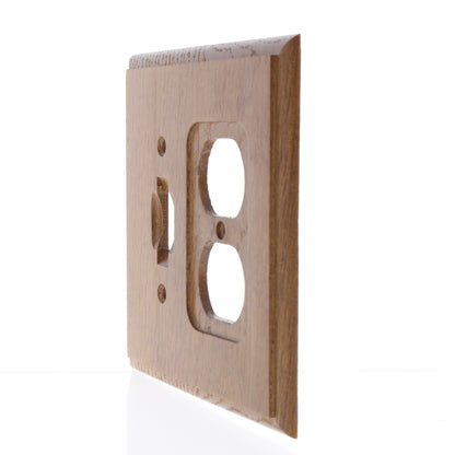 Style 4008TD Brown Wood 2-Gang Combination Toggle Duplex Outlet Wallplate Cover