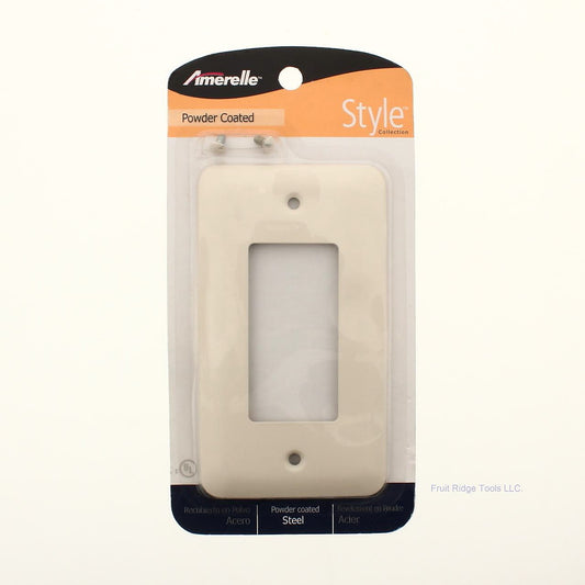 Amerelle Almond Powder Coated Steel 1-Gang Decora Rocker Switch Wallplate 935RAL