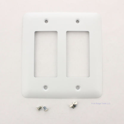 Amerelle White Powder Coated Steel 2-Gang Rocker Switch Wallplate 935RRW
